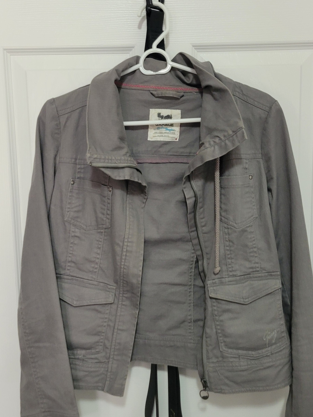 Garage Gray Utility Jacket with Drawcord Collar